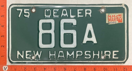 1979 New Hampshire #86 A Dealer License Plate