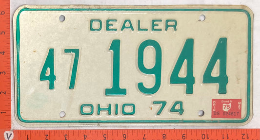 1975 Ohio #47 1944 Dealer License Plate