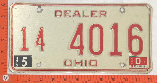 1980 Ohio #14 4016 Dealer License Plate