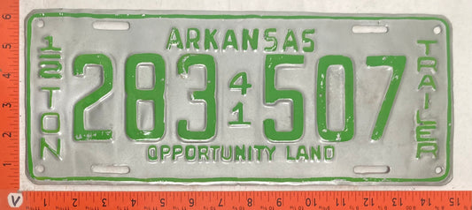 1941 Arkansas #283 507 1/2 Ton Trailer License Plate (Repaint)