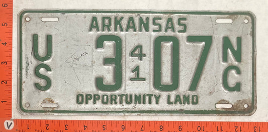 1941 Arkansas #307 National Guard License Plate (Repaint)