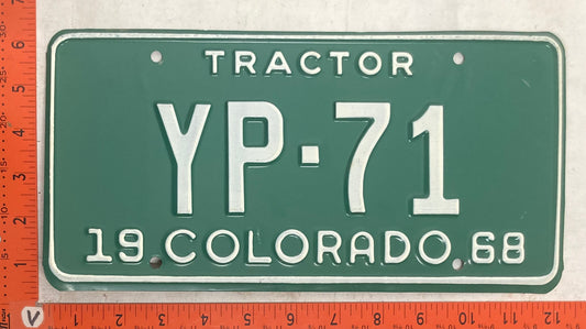 1968 Colorado #YP-71 Tractor License Plate