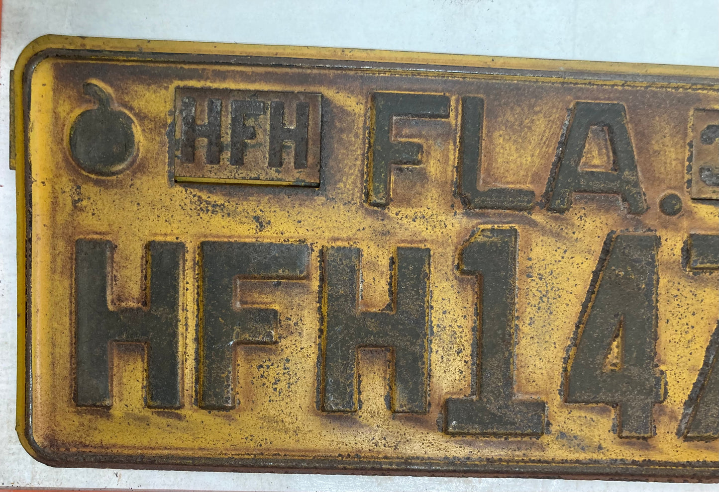 1935 Florida #HFH1472 Truck for Hire License Plate (with Locking Tab)
