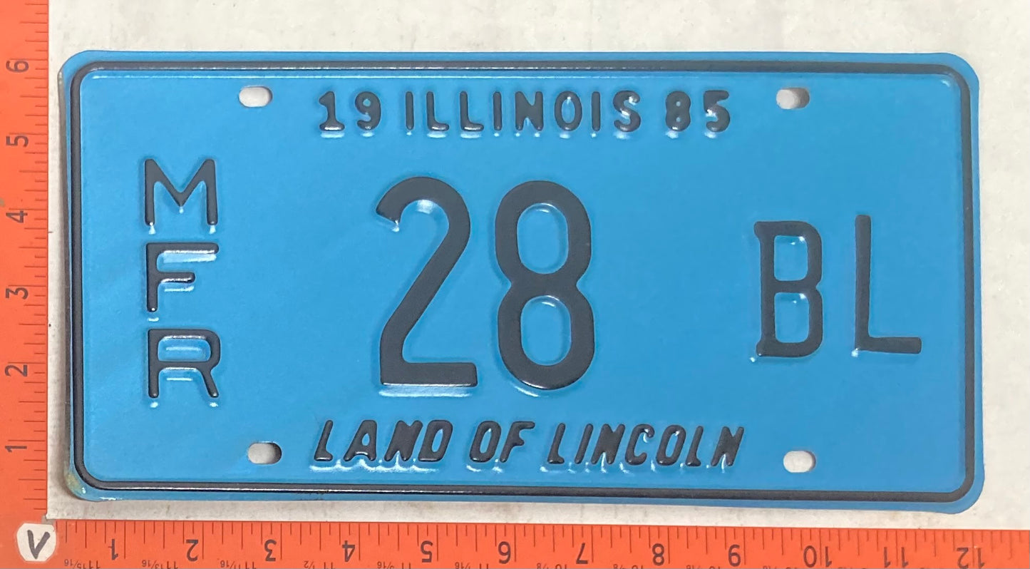 1985 Illinois #28 BL Manufacturer License Plate