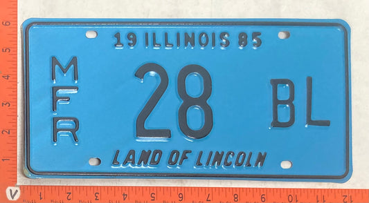 1985 Illinois #28 BL Manufacturer License Plate