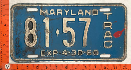 1960 Maryland #81-57 Tractor License Plate
