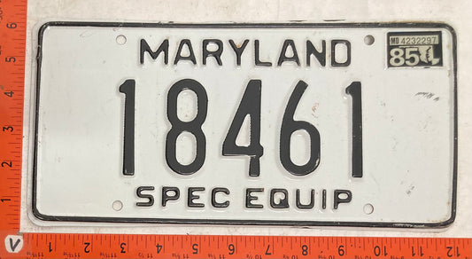 1985 Maryland #18461 Special Equipment License Plate