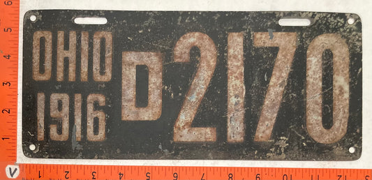1916 Ohio #D 2170 Dealer License Plate