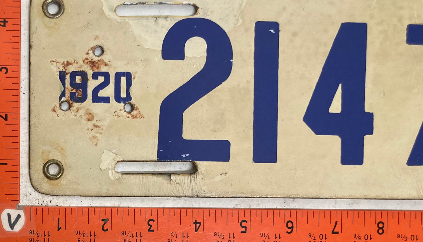 1920 New Mexico #21574 Passenger License Plate (Porcelain)