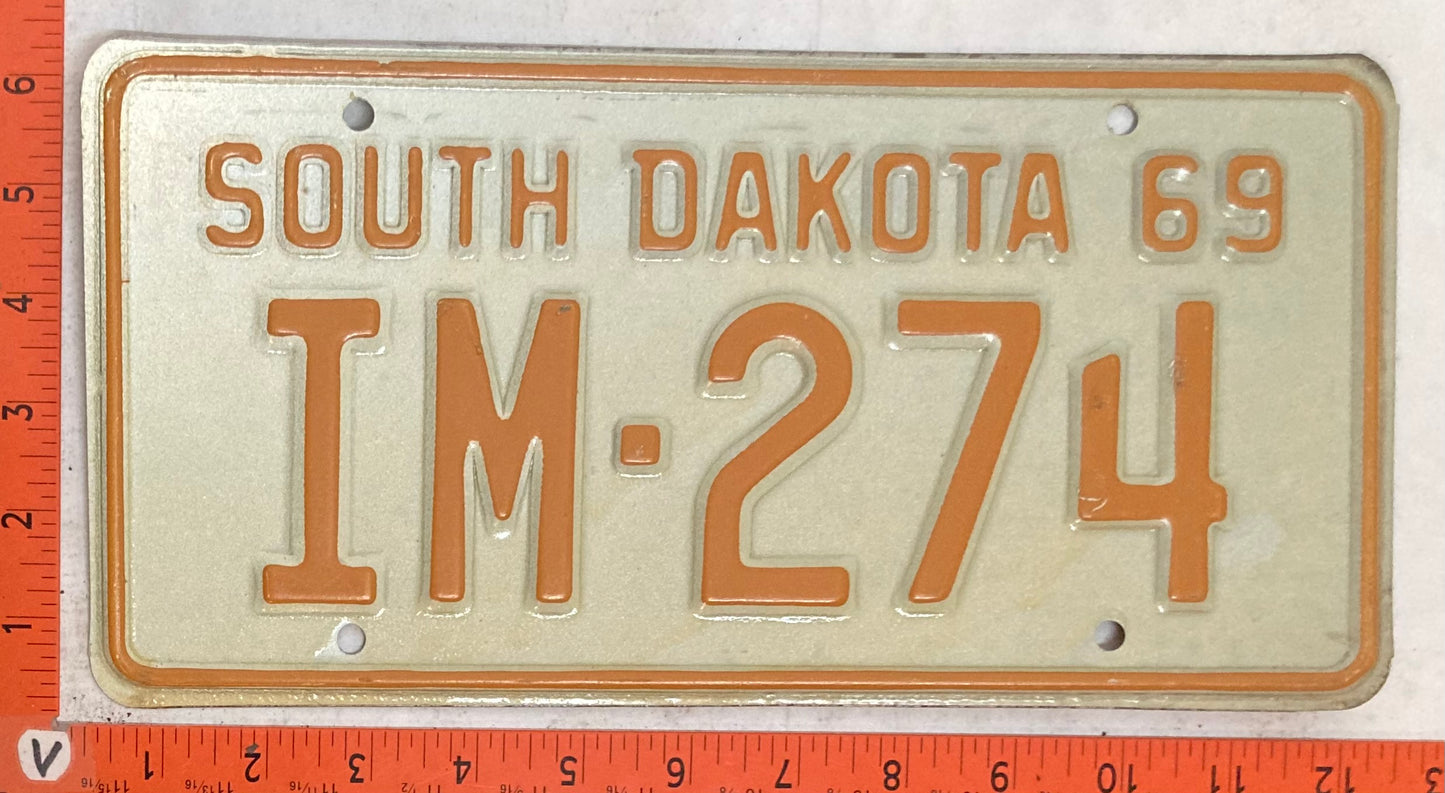 1969 South Dakota #IM-274 Implement License Plate