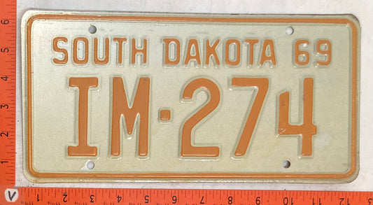 1969 South Dakota #IM-274 Implement License Plate