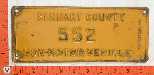 1957 Indiana #552 Non-Motor Vehicle License Plate