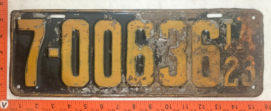 1923 Iowa #7-00636 Passenger License Plate