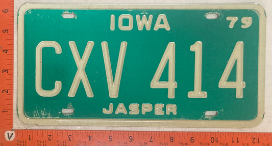 1979 Iowa #CXV 414 Passenger License Plate