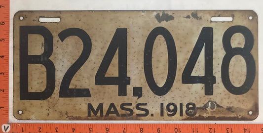 1918 Massachusetts #B24,048 Commercial License Plate
