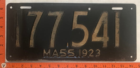 1923 Massachusetts #177,541 Passenger License Plate