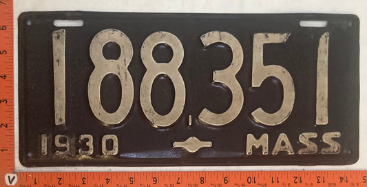1930 Massachusetts #188,351 Passenger License Plate