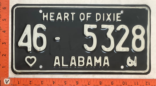 1961 Alabama #46-5328 Passenger License Plate