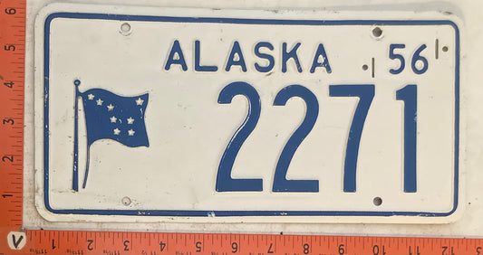 1956 Alaska #2271 Passenger License Plate