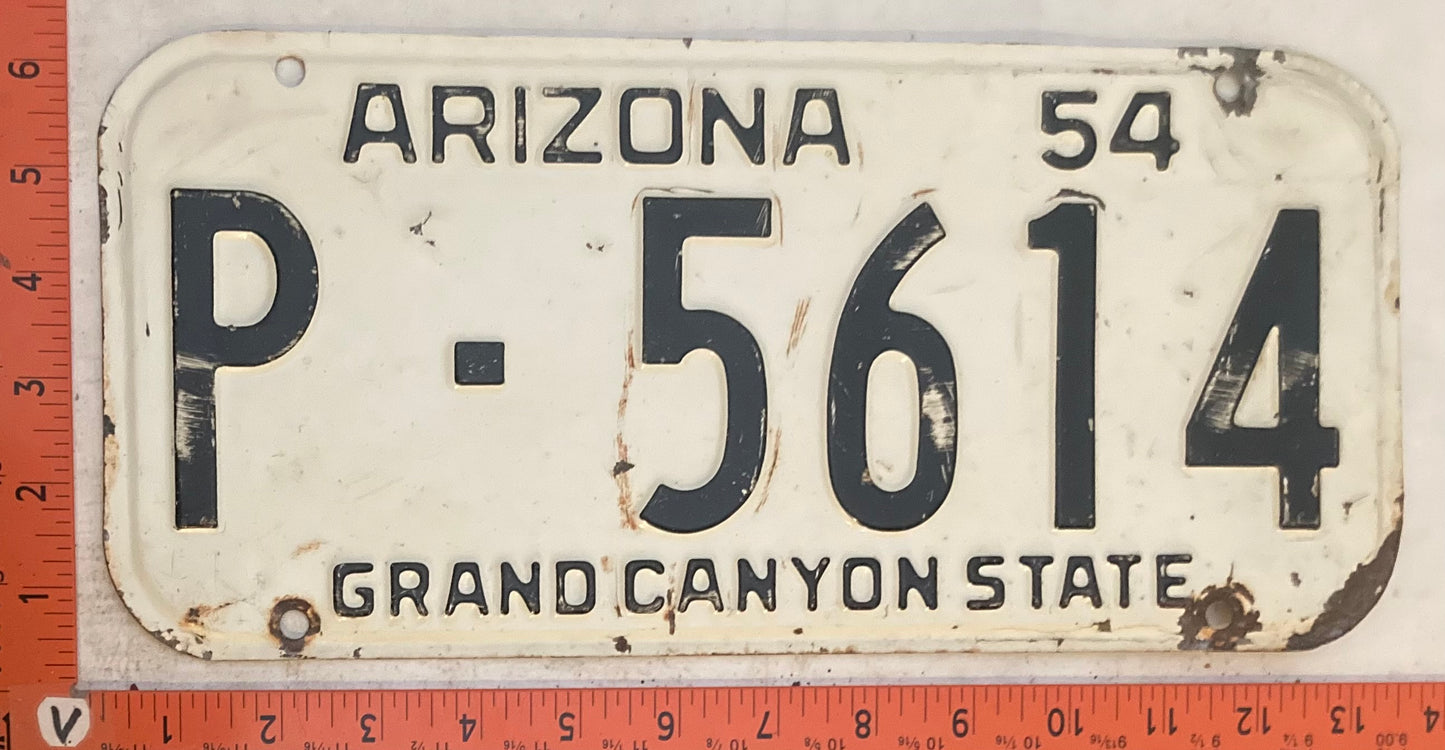 1954 Arizona #P-5614 Passenger License Plate