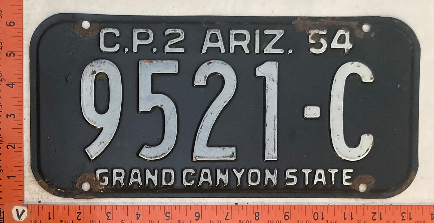 1954 Arizona #9521-C Commercial Truck License Plate