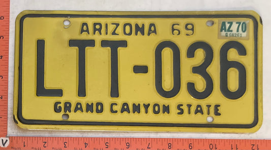 1970 Arizona #LTT-036 Passenger License Plate