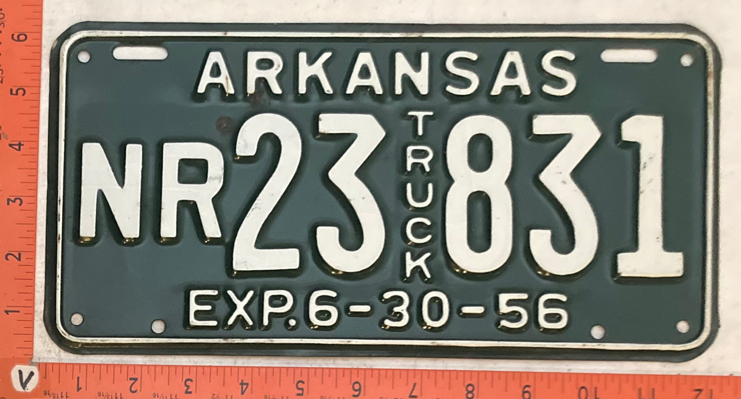 1956 Arkansas #NR 23 831 Truck License Plate