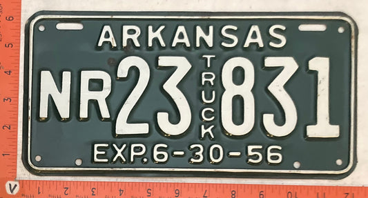 1956 Arkansas #NR 23 831 Truck License Plate