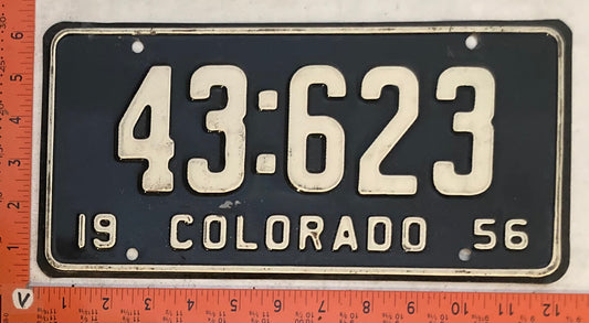 1956 Colorado #43:623 Passenger License Plate