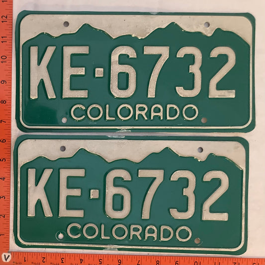 Undated Colorado #KE-6732 Passenger License Plate (Pair)