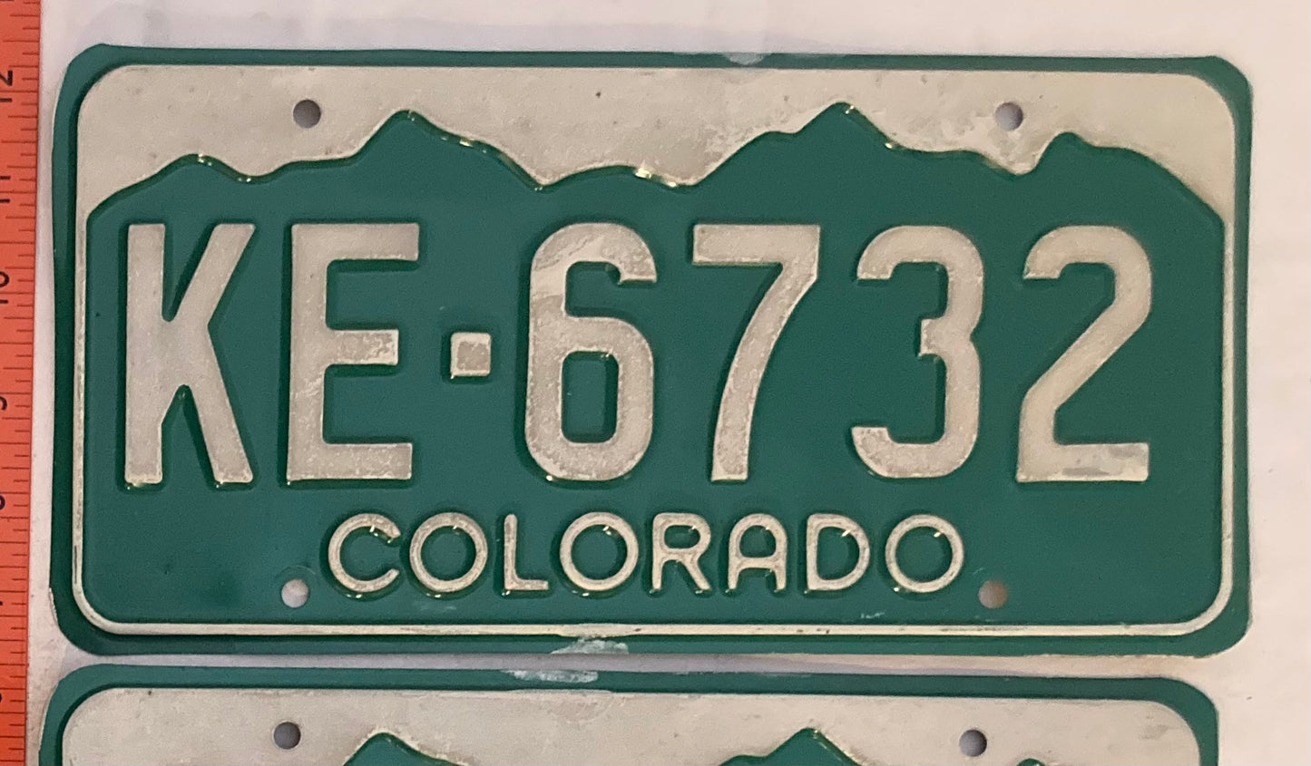 Undated Colorado #KE-6732 Passenger License Plate (Pair)