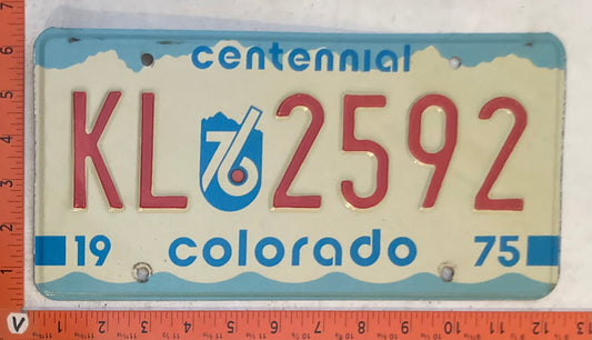 1975 Colorado #KL 2592 Passenger License Plate