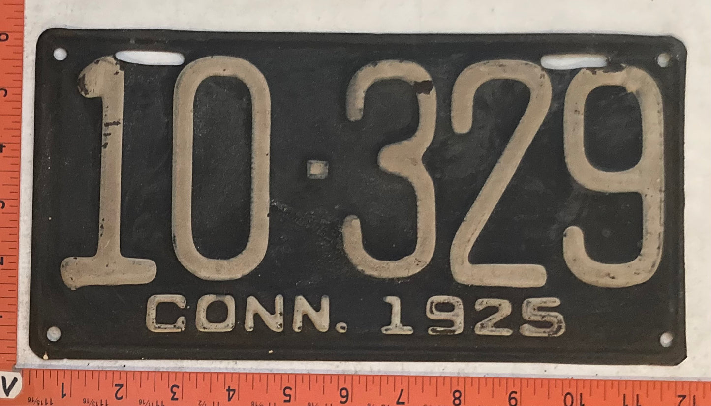1925 Connecticut #10-329 Passenger License Plate