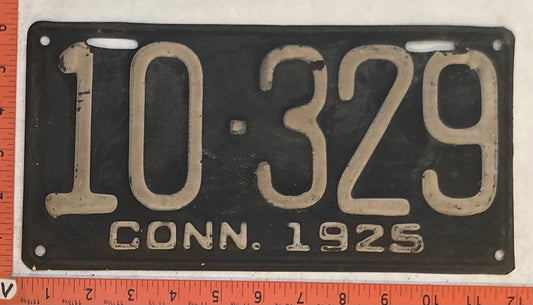 1925 Connecticut #10-329 Passenger License Plate