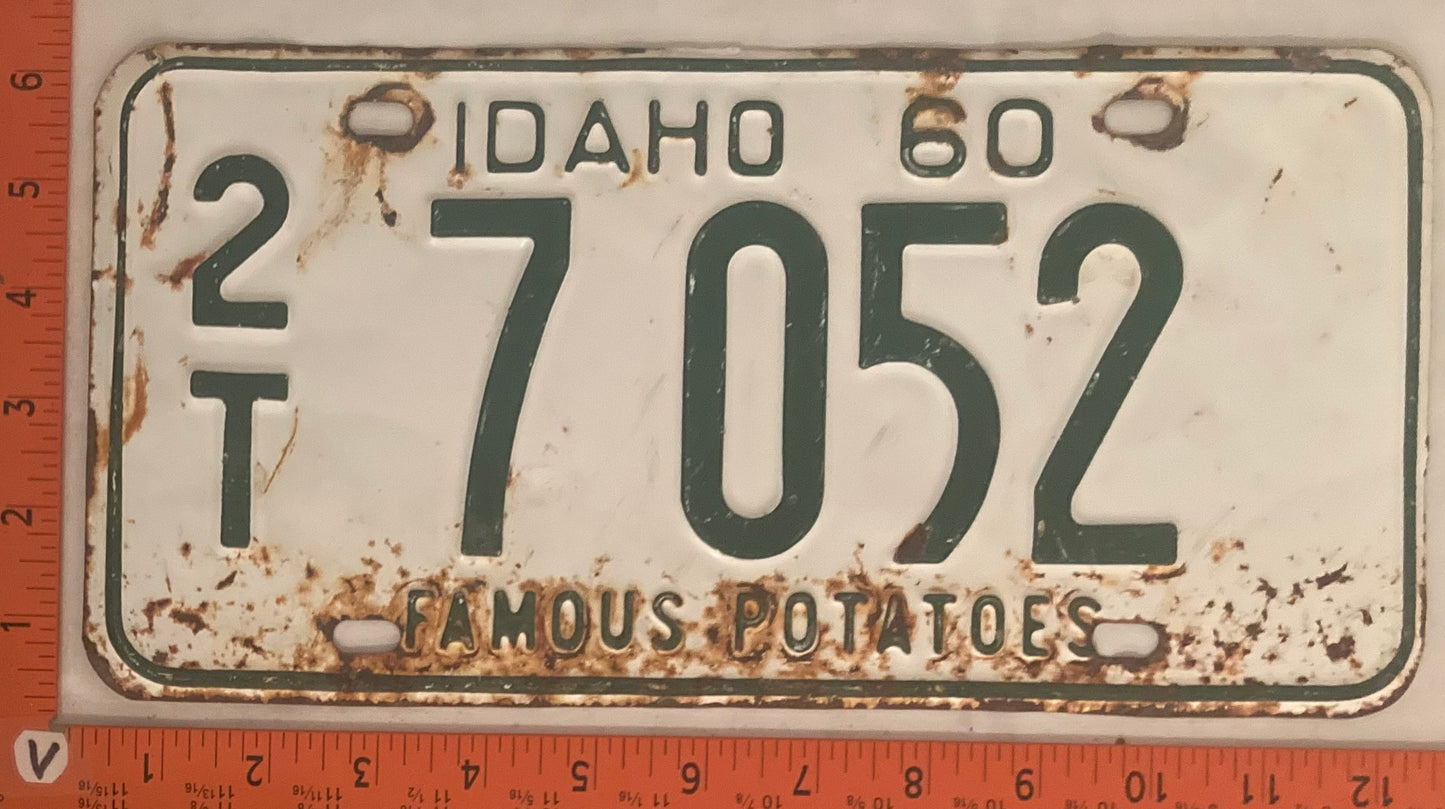 1960 Idaho #2/T 7052 Passenger License Plate