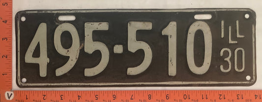 1930 Illinois #495-510 Passenger License Plate