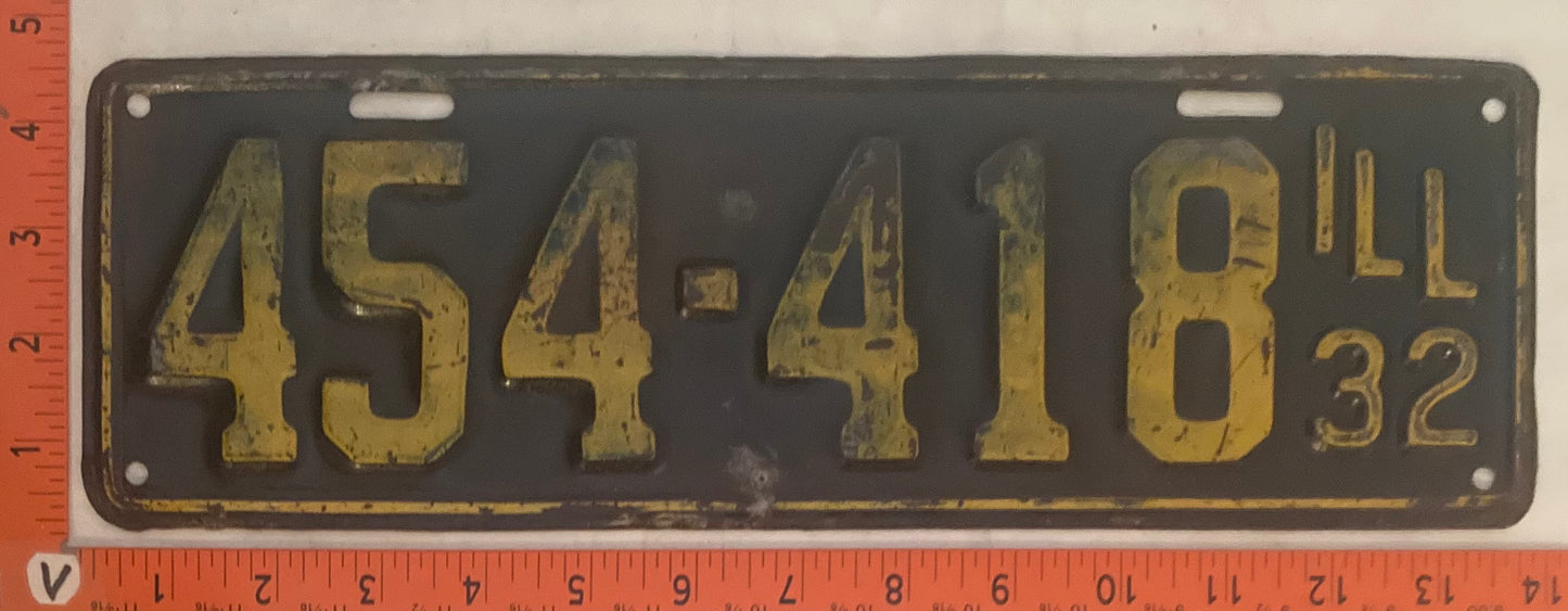 1932 Illinois #454-418 Passenger License Plate