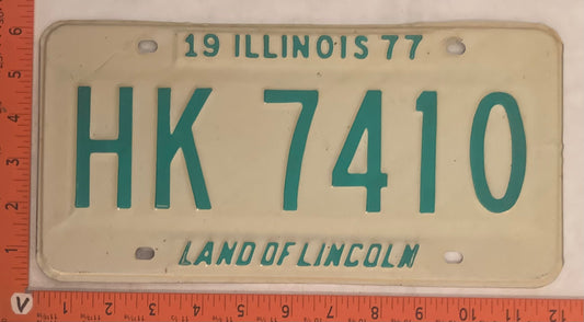 1977 Illinois #HK 7410 Passenger License Plate