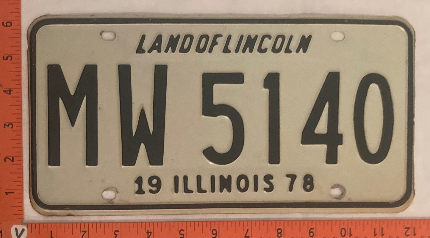 1978 Illinois #MW 5140 Passenger License Plate