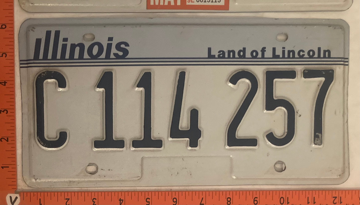 1999 Illinois #C 114 257 Passenger License Plate (Pair)