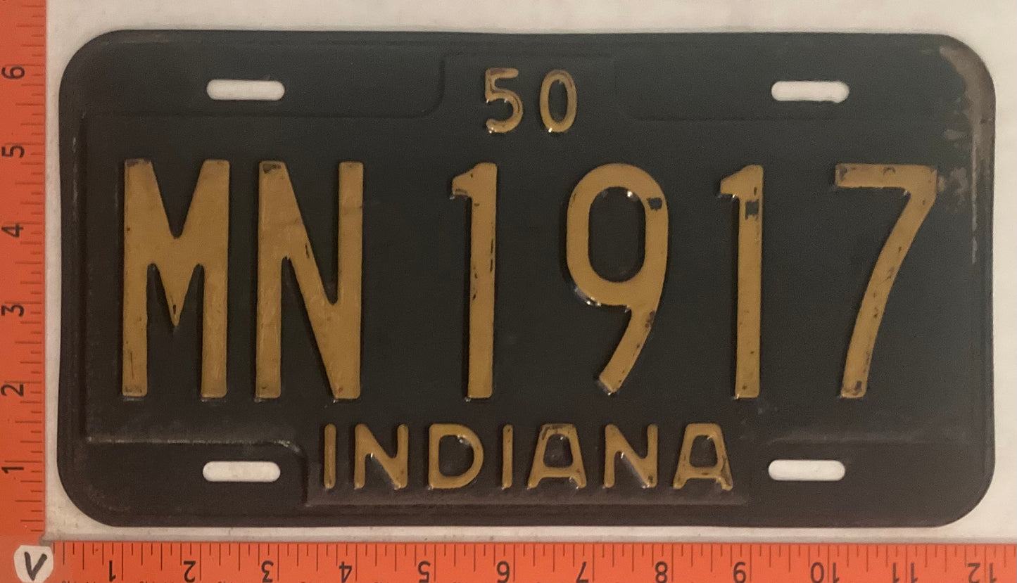1950 Indiana #MN 1917 Passenger License Plate