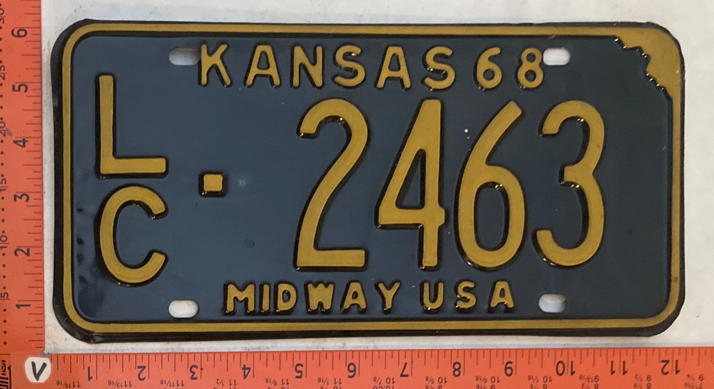 1968 Kansas #L/C-2463 Passenger License Plate
