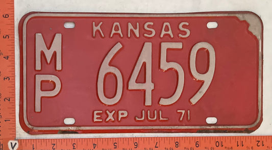1971 Kansas #M/P 6459 Passenger License Plate