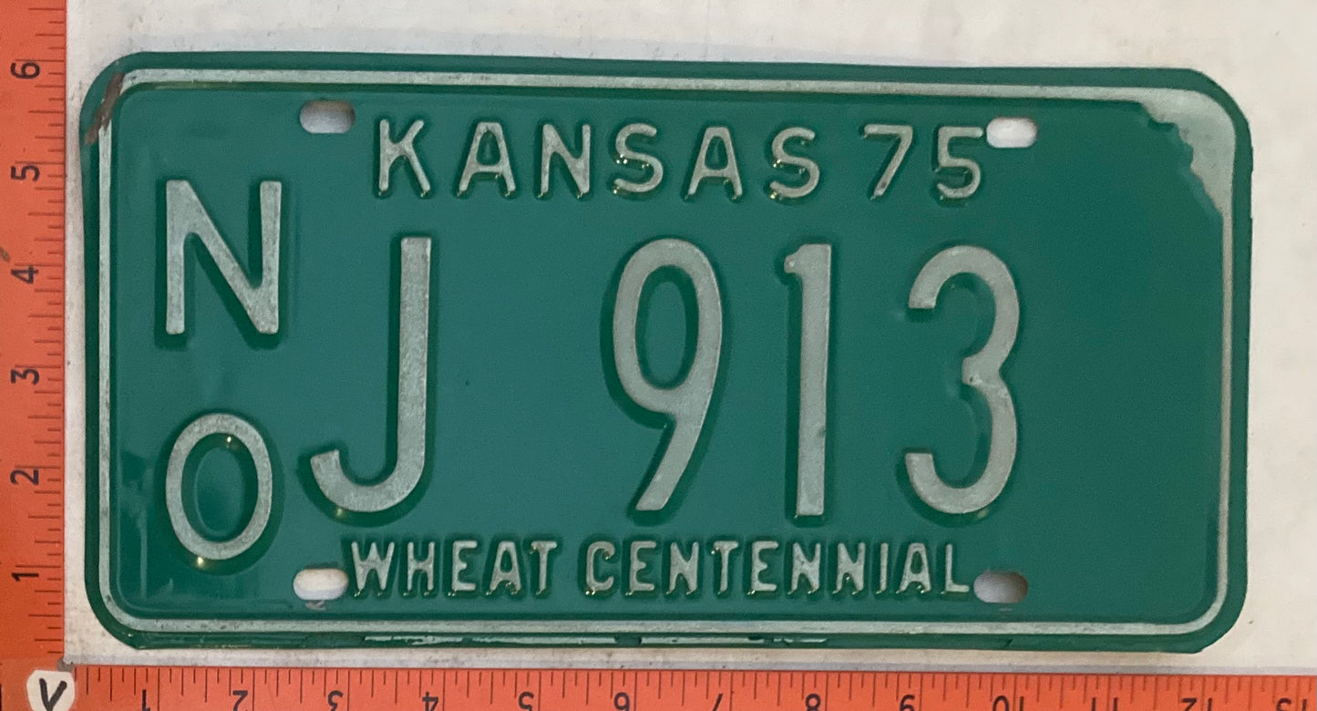 1975 Kansas #N/O J 913 Passenger License Plate
