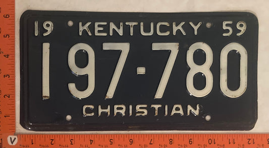 1959 Kentucky #197-780 Passenger License Plate