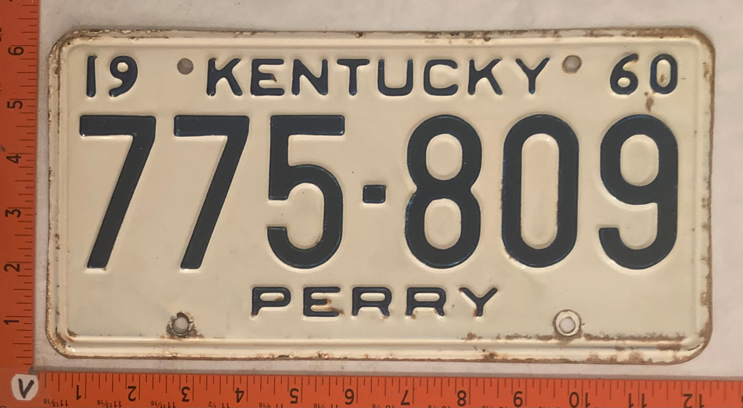 1960 Kentucky #775-809 Passenger License Plate