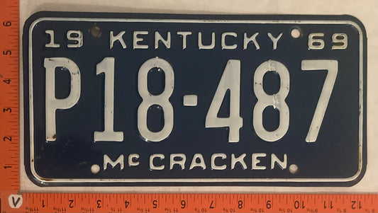 1969 Kentucky #P18-487 Passenger License Plate