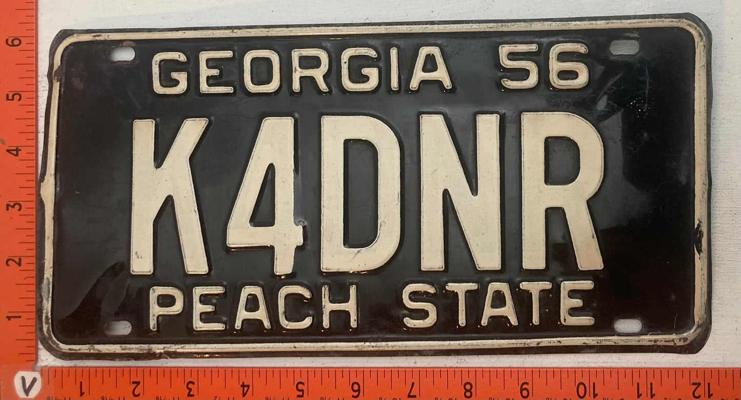 1956 Georgia #K4DNR Ham Radio License Plate
