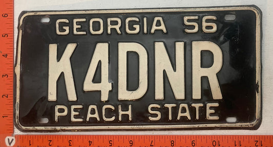 1956 Georgia #K4DNR Ham Radio License Plate
