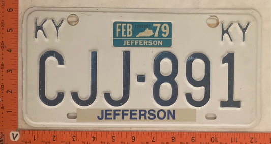 1979 Kentucky #CJJ-891 Passenger License Plate